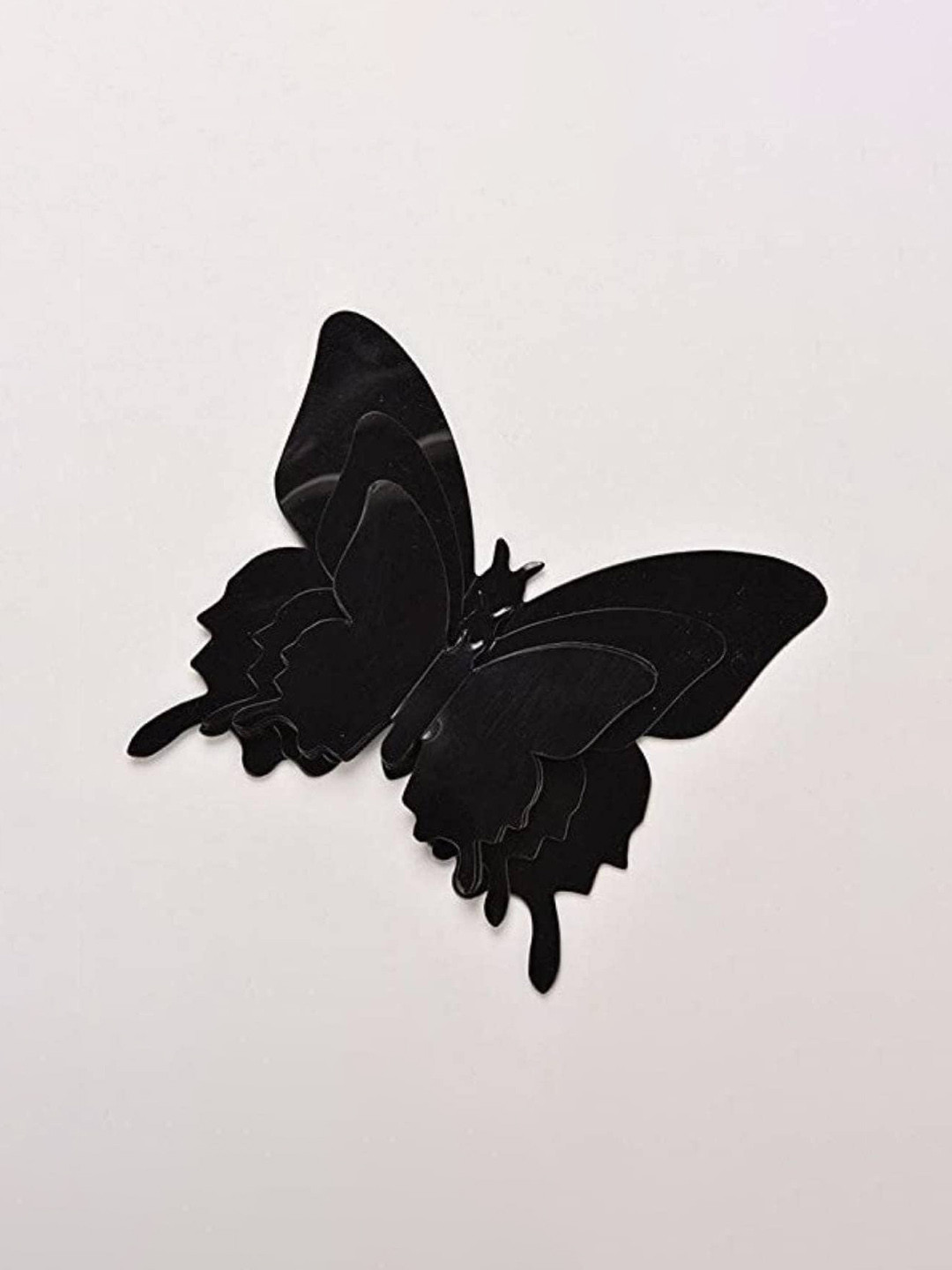 Jaamso Royals Black 12 Pieces 3D Magnet Butterfly Self Adhesive Home Wall Sticker