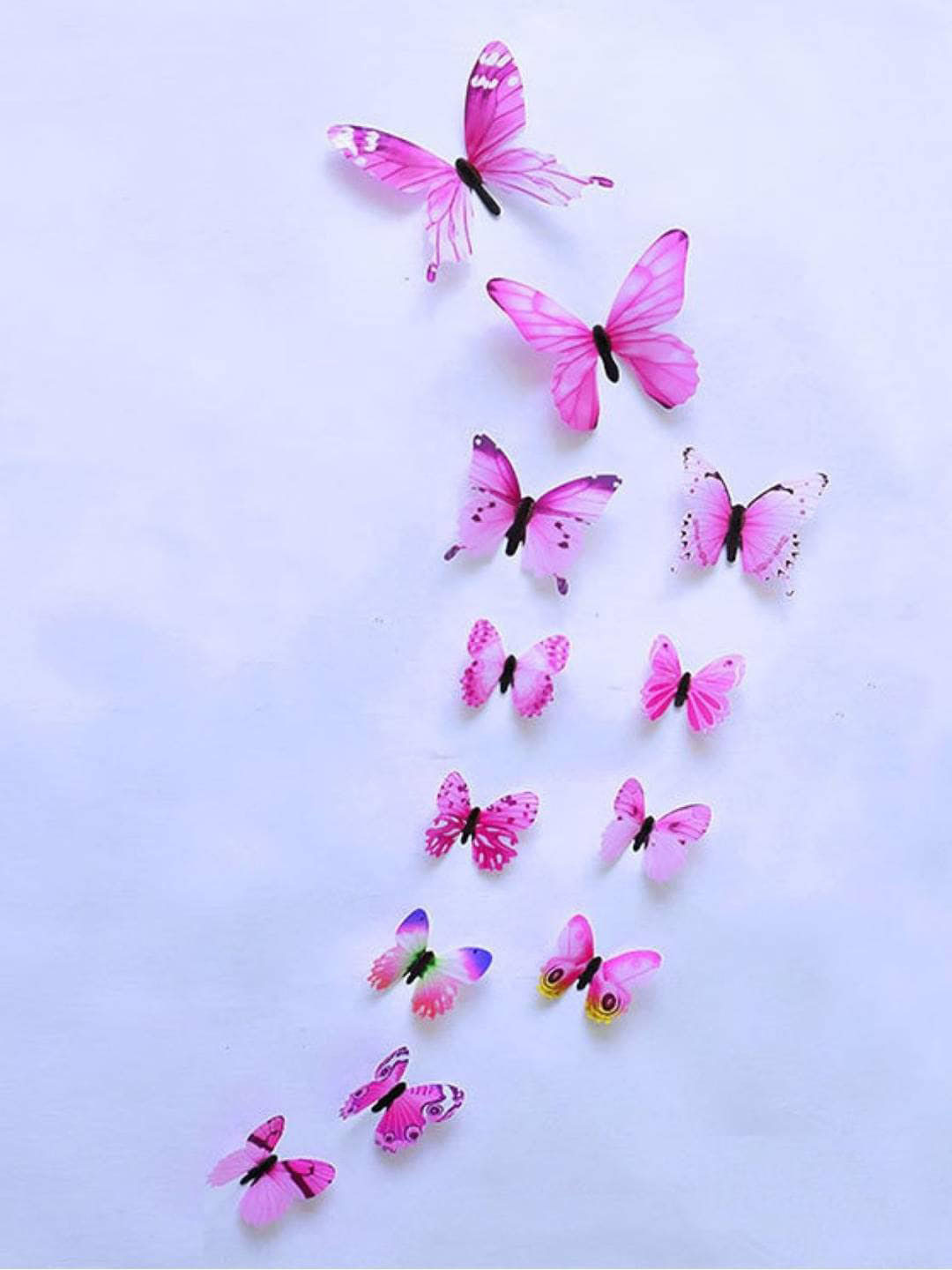 Jaamso Royals Pink 12 Pieces 3D Butterefly Wall Sticker