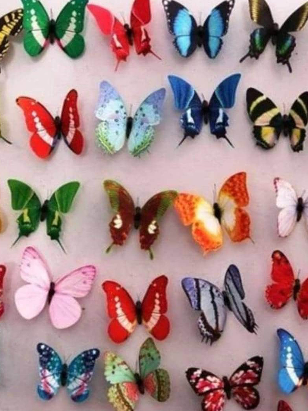Jaamso Royals Red 12 Pieces Self-Adhesive 3D Butterfly Wall Stickers