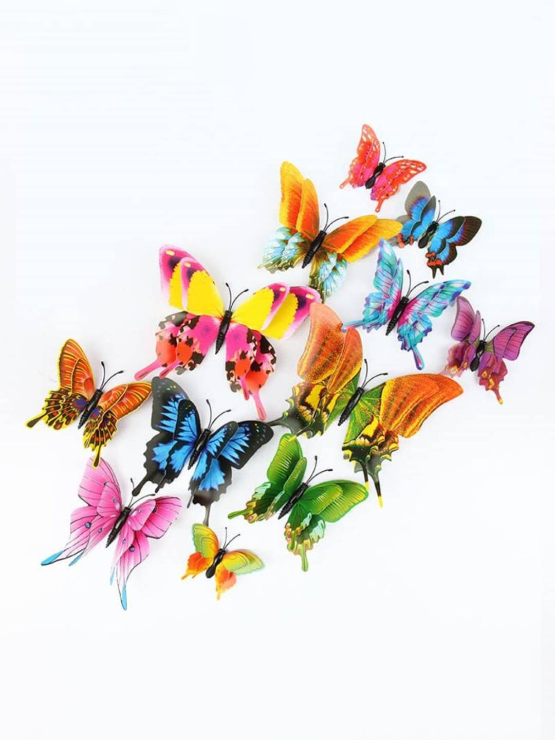Jaamso Royals Pink 12 Pieces 3D Self Adhesive Butterfly Wall Stickers