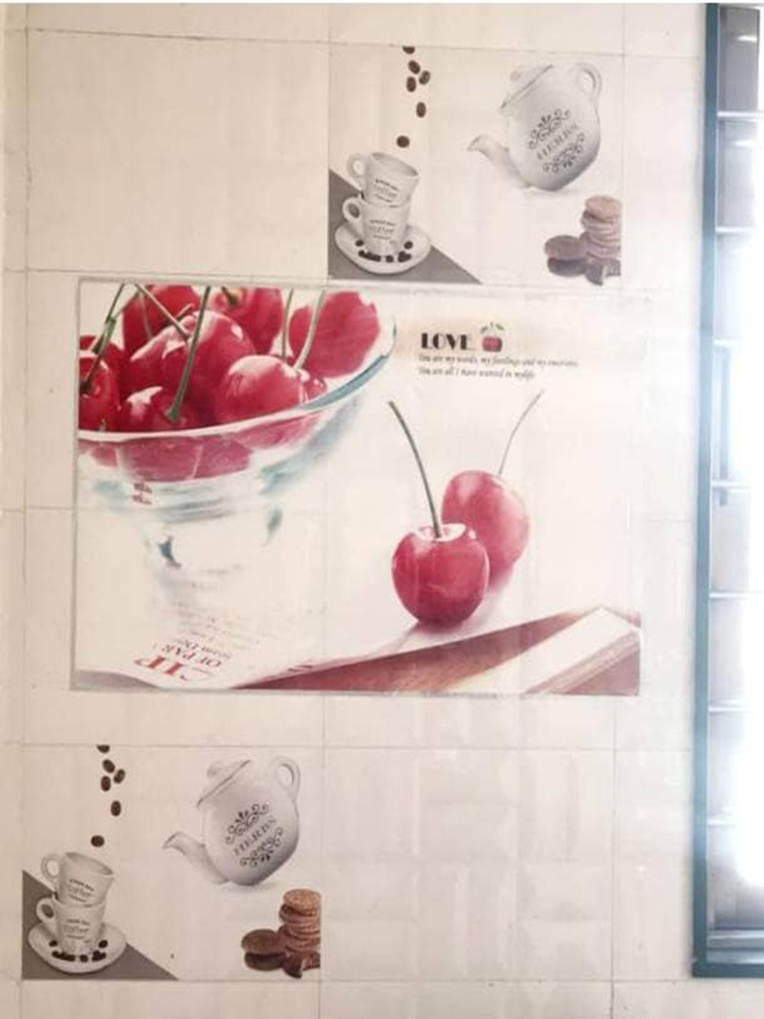 Jaamso Royals Red Cherries Design Kitchen Stickers