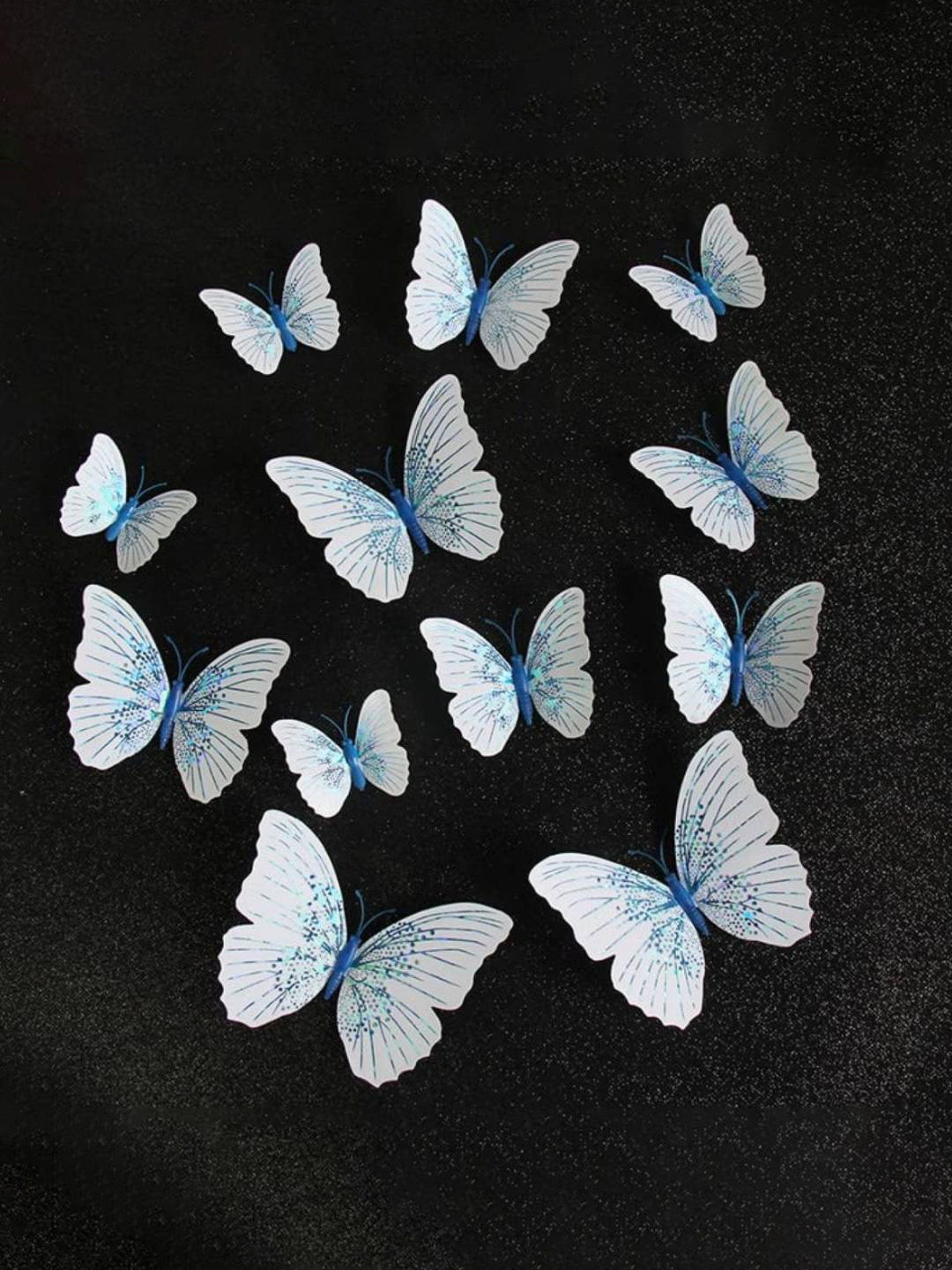 Jaamso Royals Blue12 Pcs 3D Magnet Butterfly Self Adhesive Home Dcor Wall Sticker