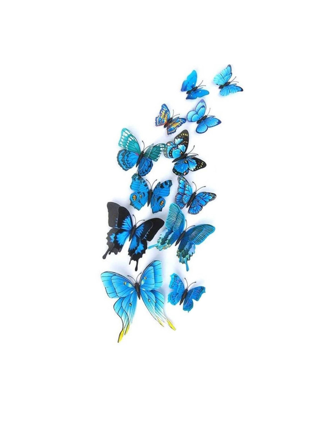 Jaamso Royals Blue 12 PIeces 3D Magnet Butterefly Self Adhesive Office Decor Wall Sticker