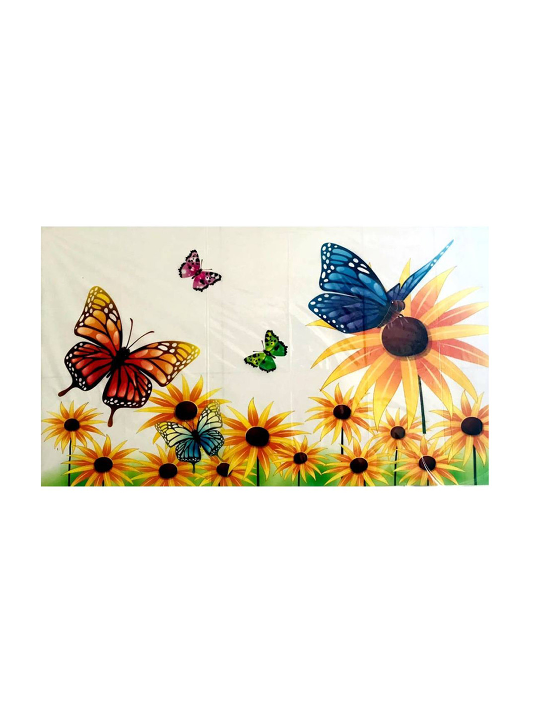Jaamso Royals Yellow Sunflower and Butterfly Design Removable Oil Proof Kitchen Sticker