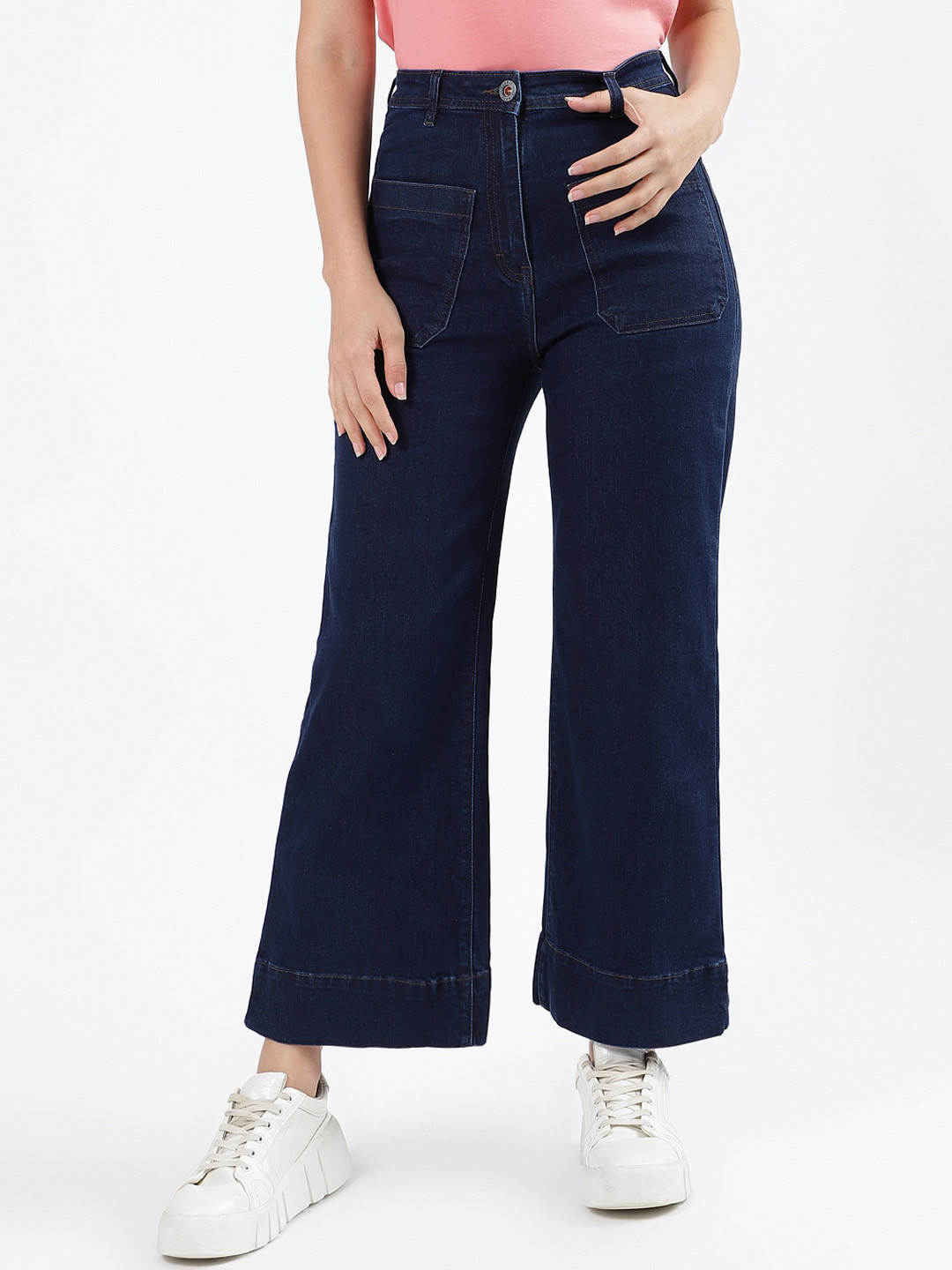 Iconic Women Mid-Rise Flared Stretchable Jeans