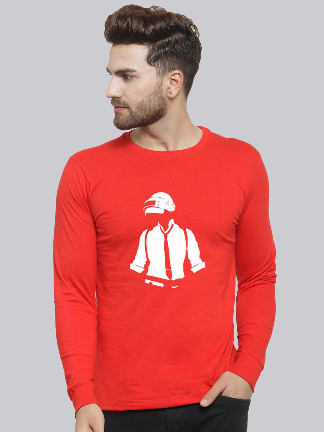 Friskers PUBG Graphic Printed Pure Cotton Slim Fit T-shirt