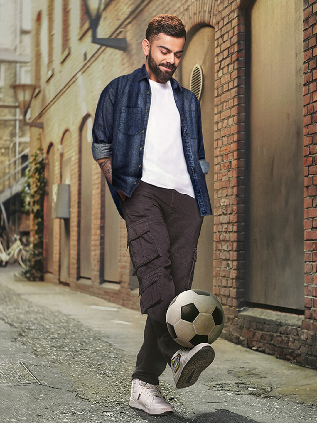 WROGN Slim Fit  Cotton Chambray Casual Shirt