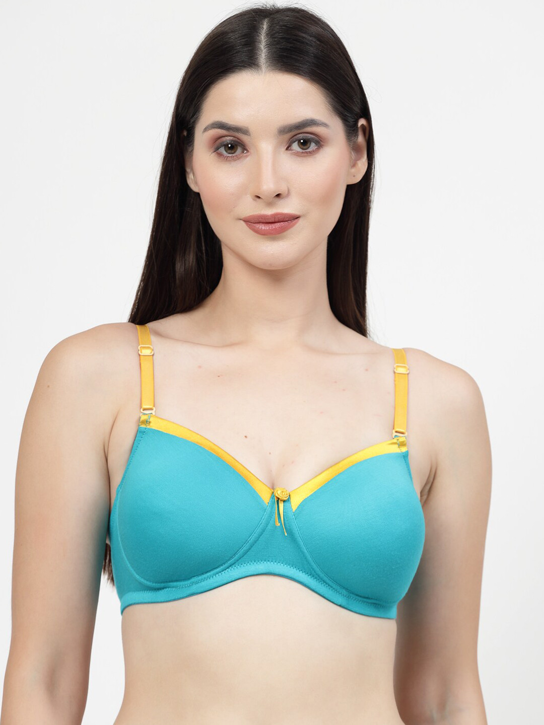 DressBerry Turquoise Blue Medium Coverage T-shirt Bra With All Day Comfort