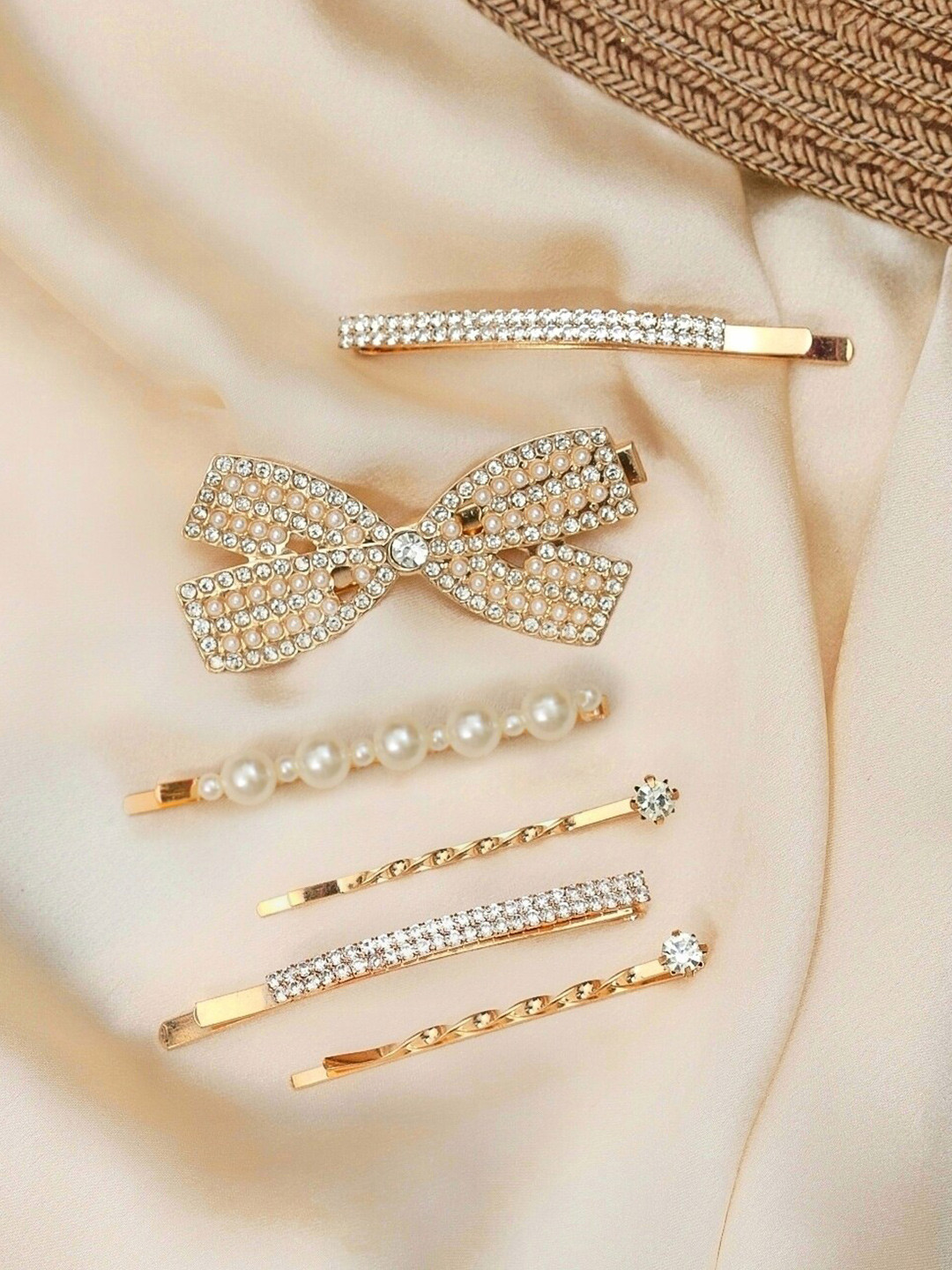 Yellow Bee Set of 6 Embellished Alligator Hair Clip