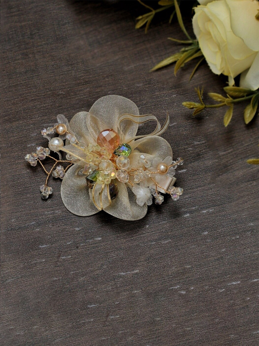 Yellow Bee Embellished Alligator Hair Clip