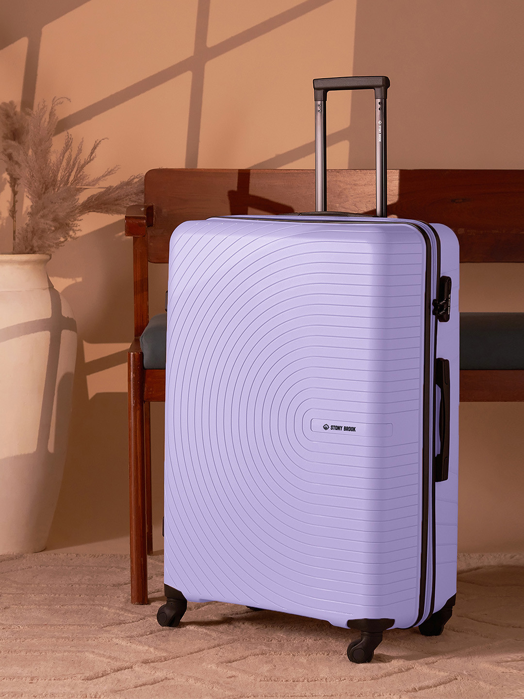 Stony Brook by Nasher Miles Crescent Textured Hard-Sided Large Trolley Suitcase-50 L
