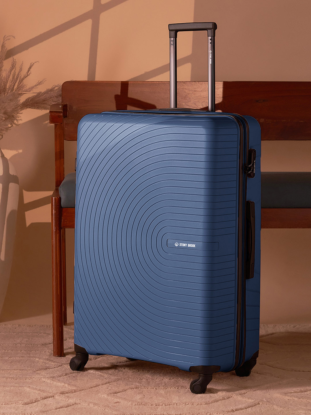 Stony Brook by Nasher Miles Navy Blue Crescent Hardside Check-in Luggage Bag 24 Inch