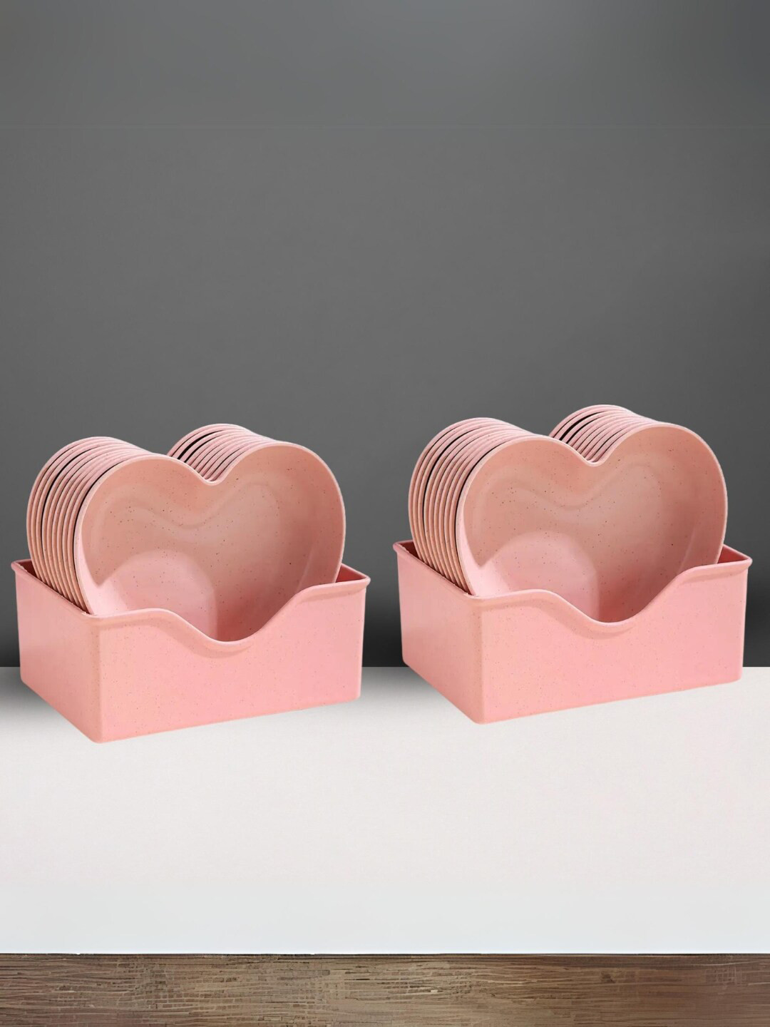 YELONA Pink 20 Pieces Matte Plates