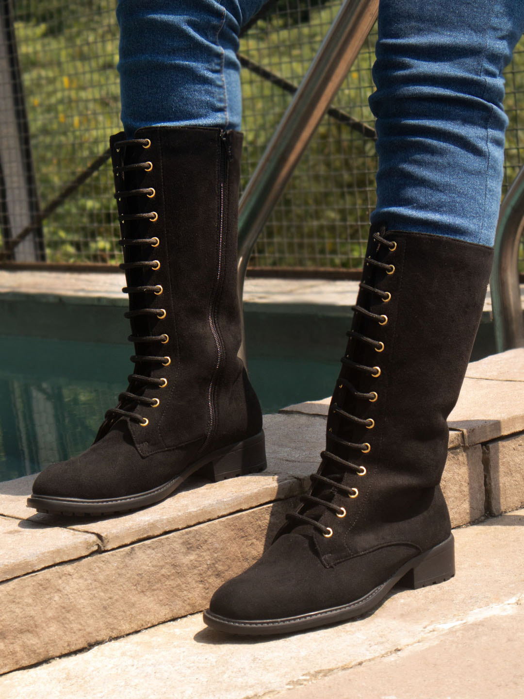 Inc 5 Lace Up Detail High Top Regular Boots