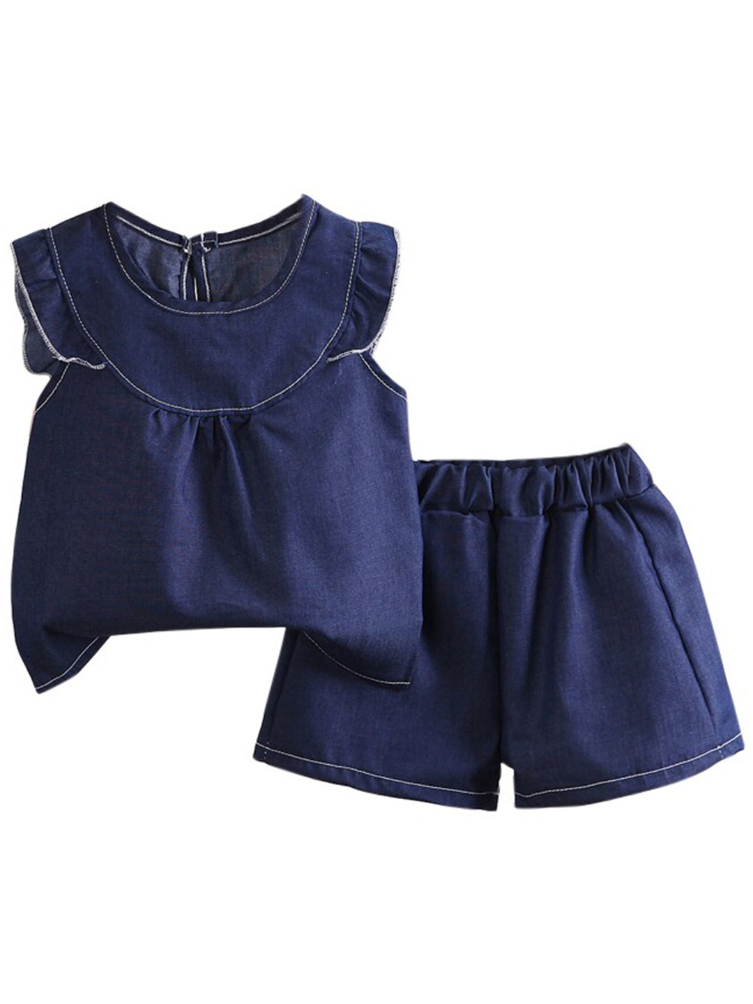 StyleCast Girls Blue Ruffles Detail Top with Shorts
