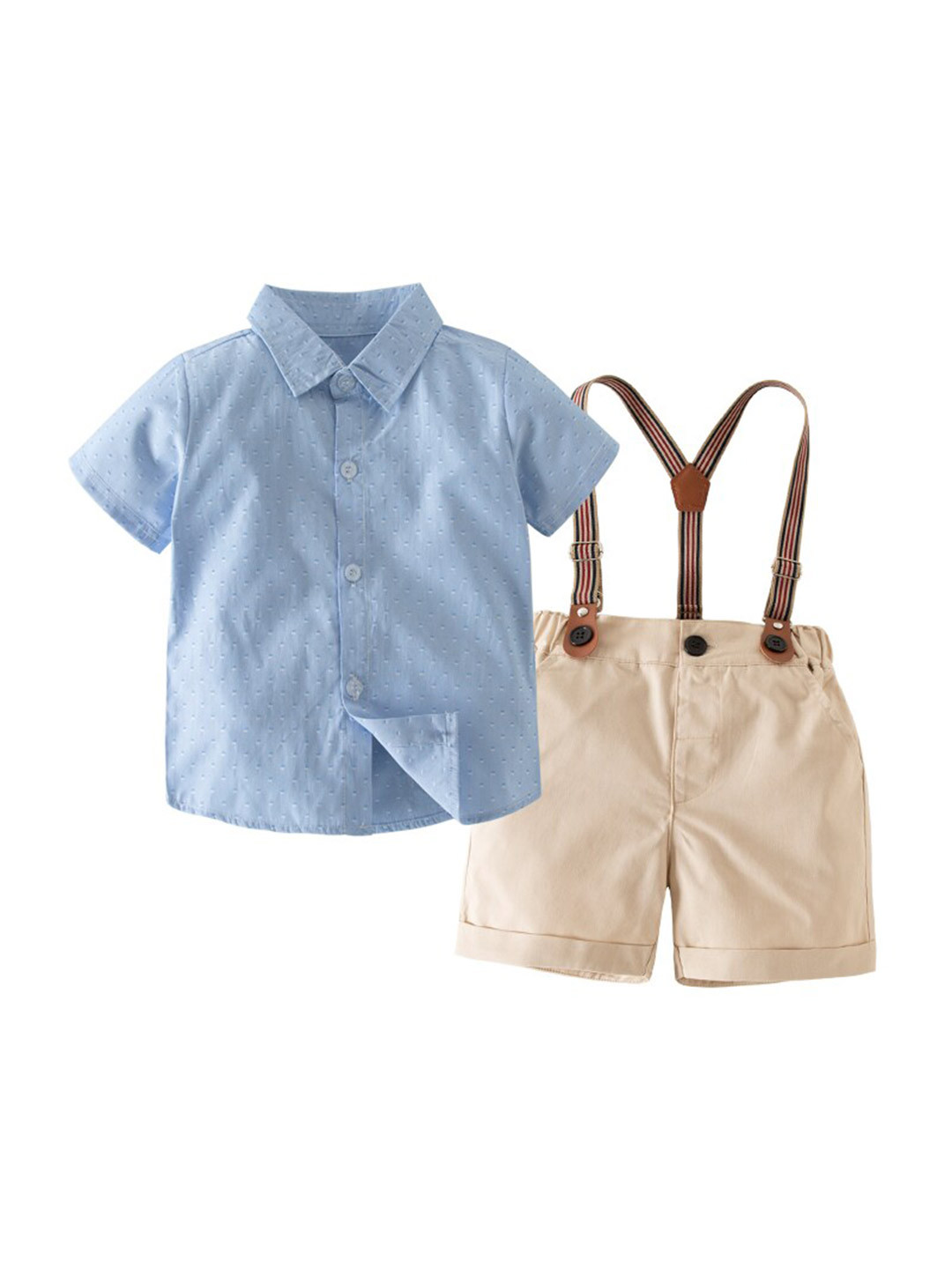 StyleCast Boys Blue & Khaki Shirt with Shorts