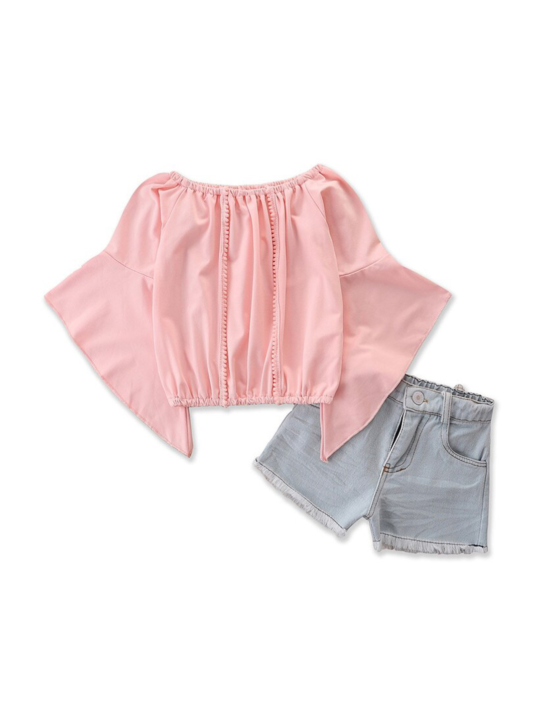 StyleCast Girls Pink Boat Neck Top With Short