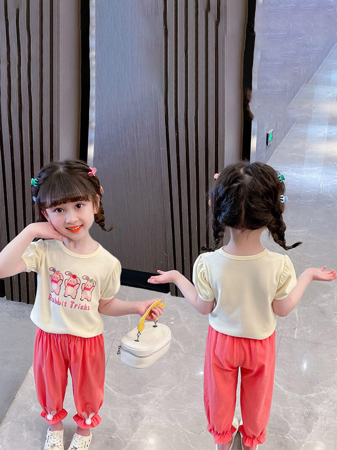 StyleCast Girls Pink Printed Cotton T-shirt with Pyjamas