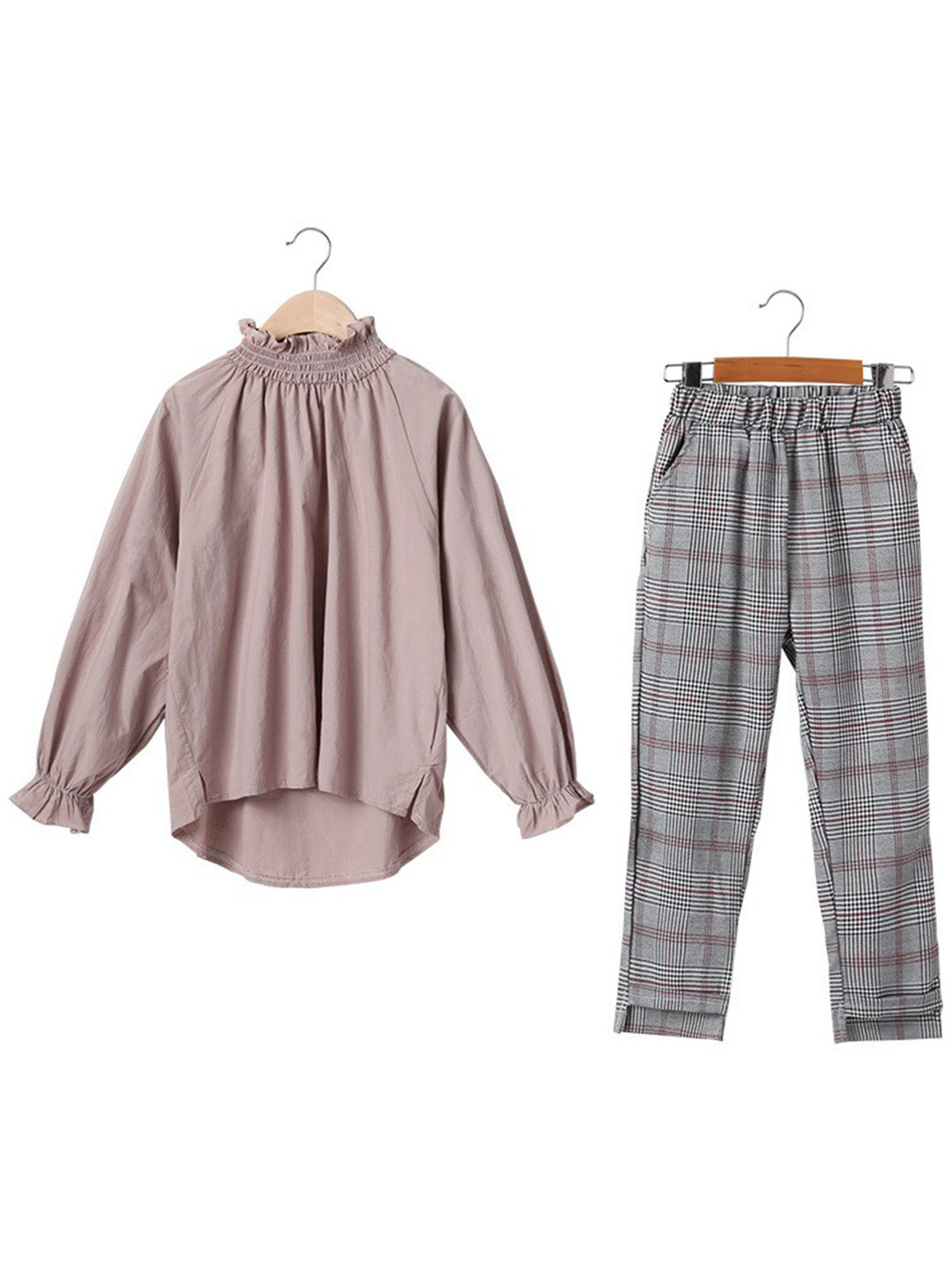 StyleCast Girls Pink High Neck Pure Cotton Top with Trouser