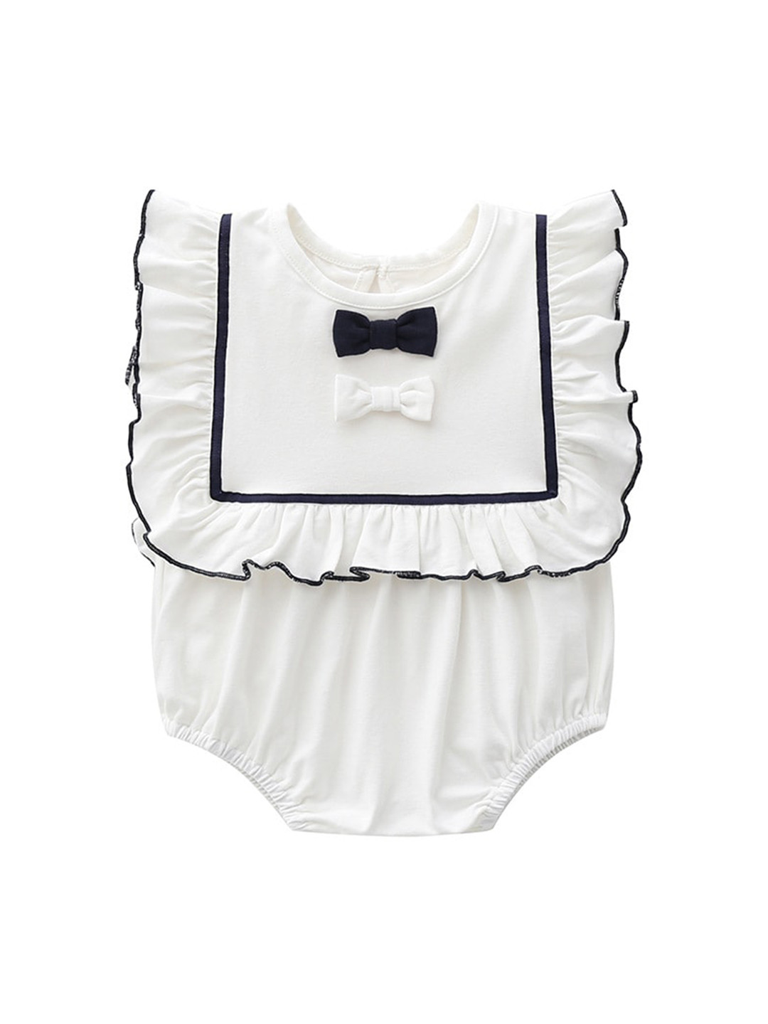 StyleCast Infants Girls White Ruffled Cotton Bodysuit