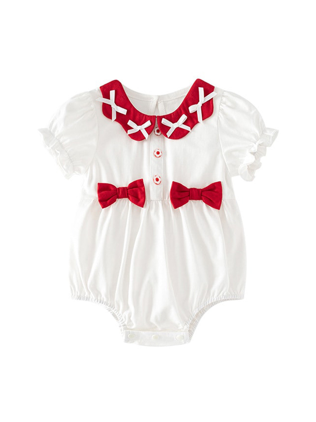 StyleCast White Infant Girls Cotton Bow Applique Bodysuit