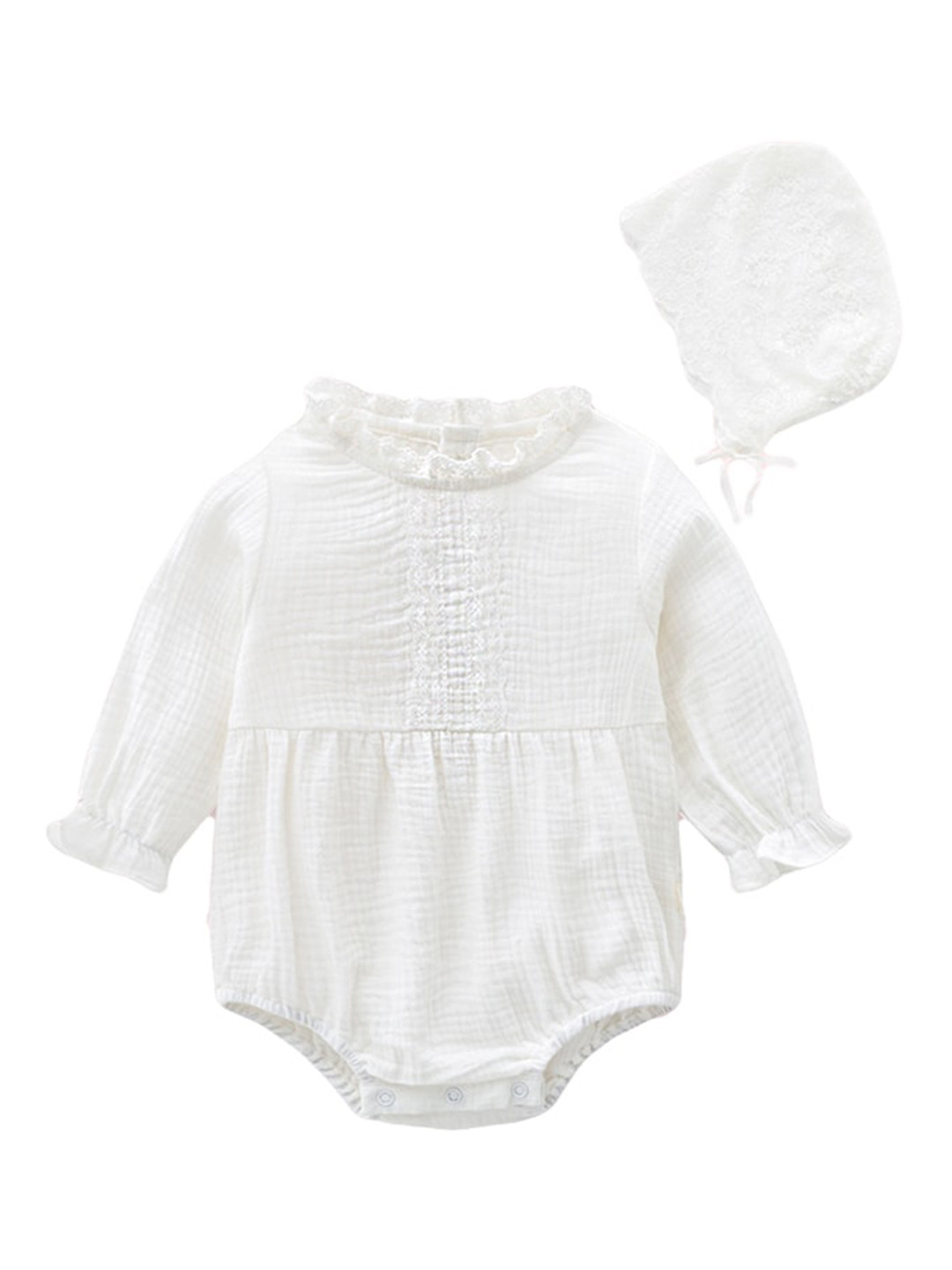 StyleCast White Infant Girls Cotton Bodysuit & Headcover