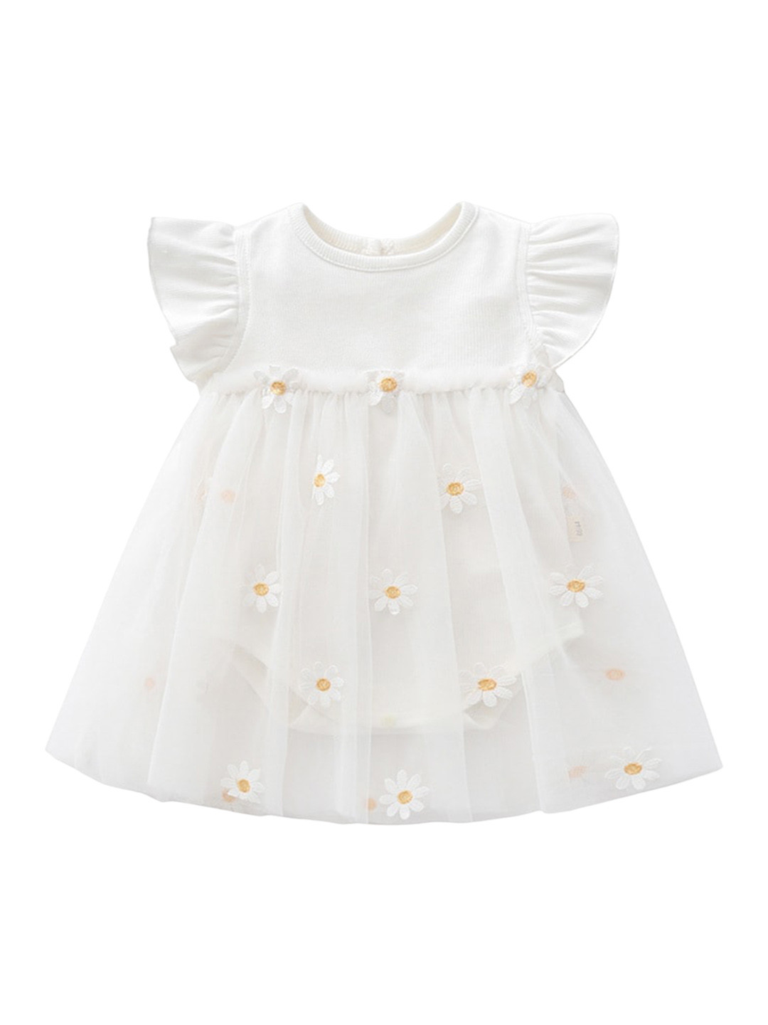 StyleCast Infant Girls White Printed Short Sleeves Bodysuit
