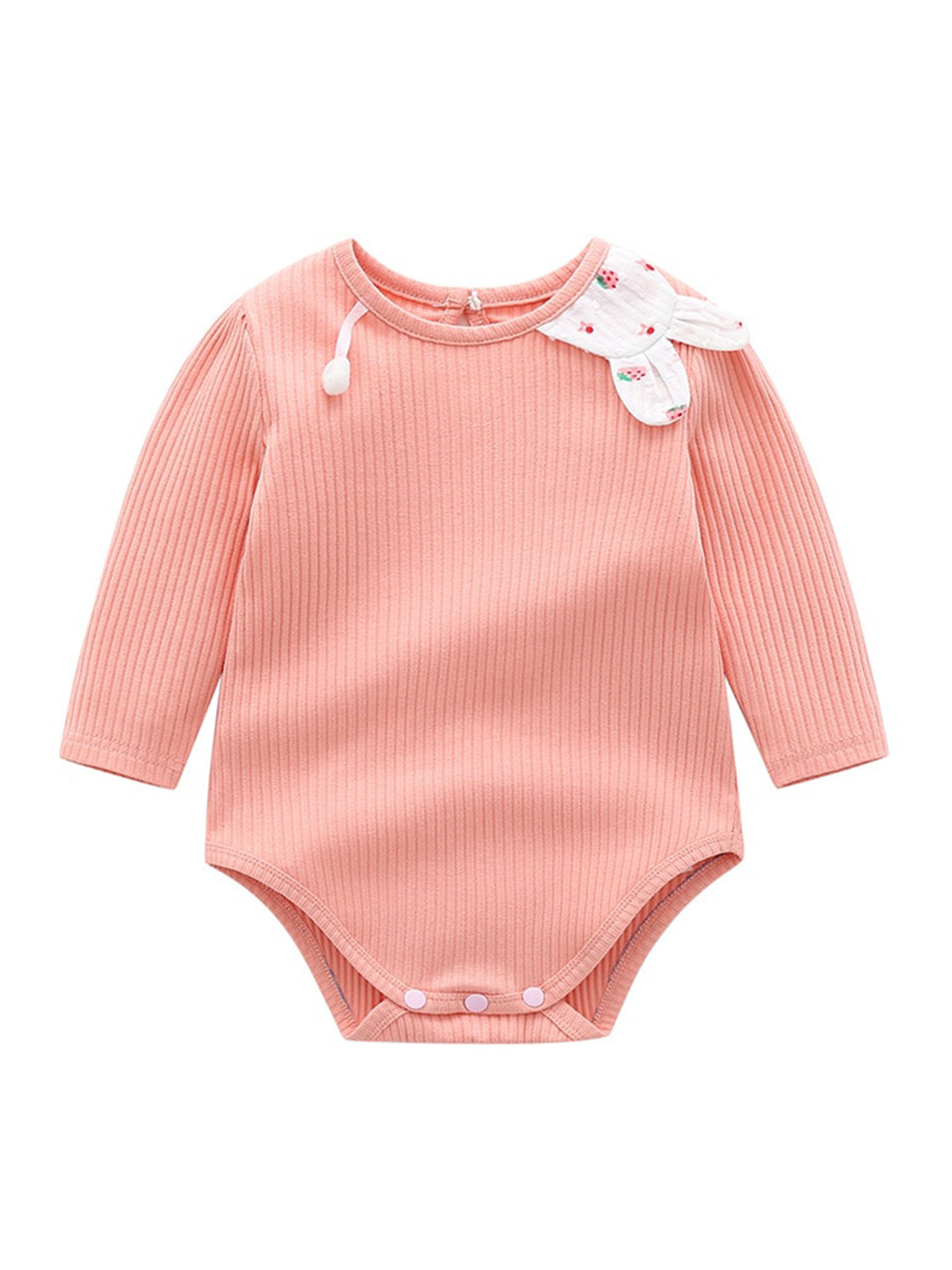 StyleCast Infants Girls Pink Ribbed Cotton Bodysuit