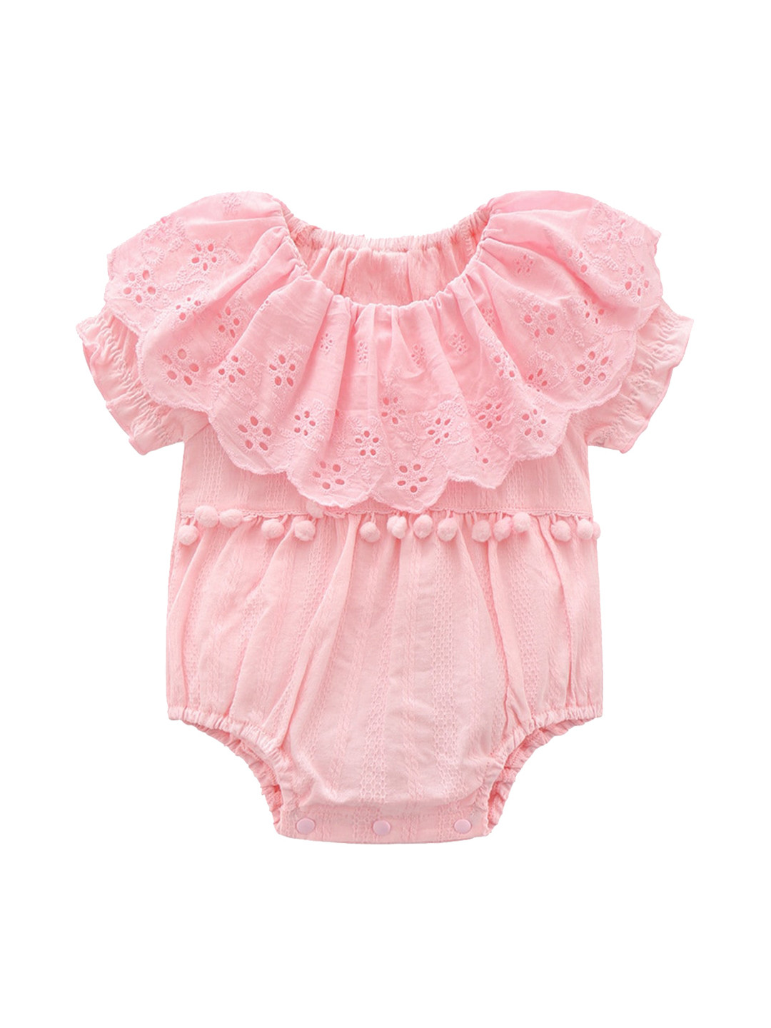 StyleCast Infant Girls Pink Cotton Schiffli Bodysuit