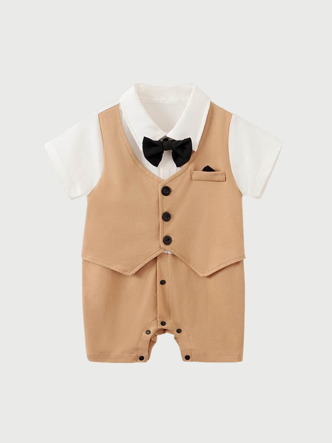 StyleCast Infant Boys Khaki Cotton Rompers
