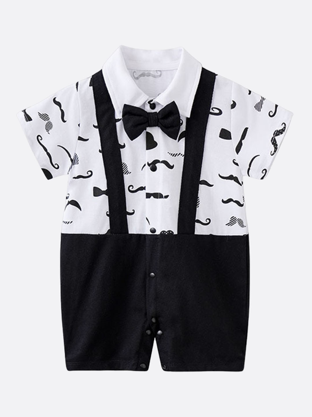 StyleCast Black Infant Boys Printed Cotton Rompers