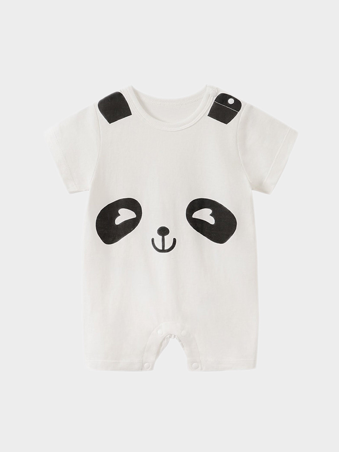 StyleCast Infants White & Black Printed Cotton Rompers