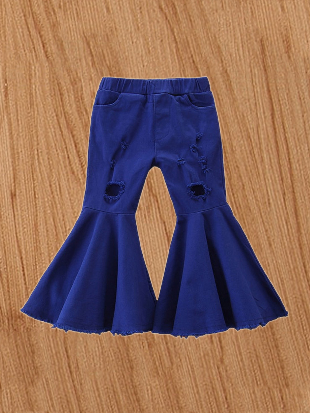 StyleCast Girls Blue Flared Mid-Rise Mildly Distressed Jeans