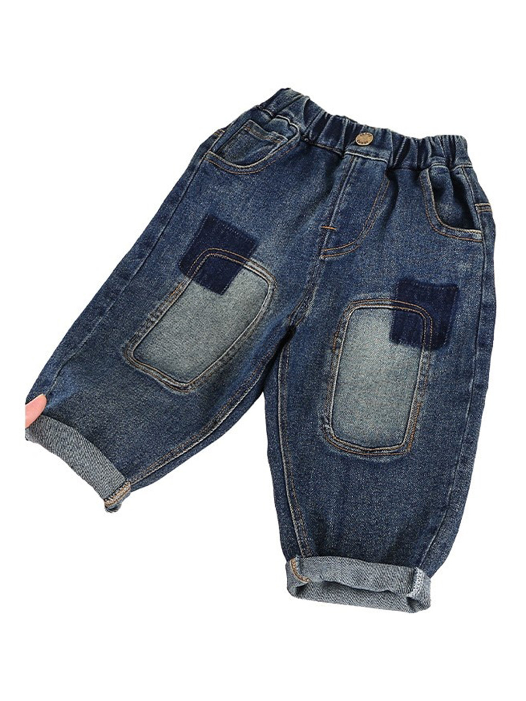 StyleCast Boys Blue Relaxed Fit Highly Distressed Heavy Fade Jeans