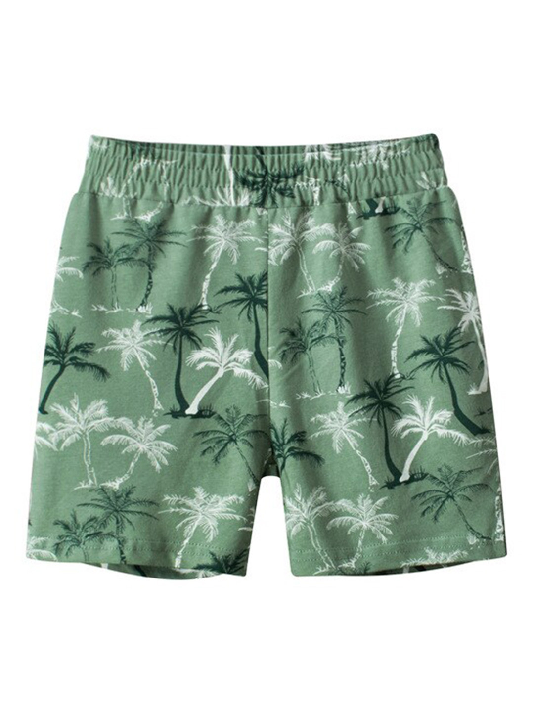 StyleCast Boys Green Mid-Rise Floral Printed Rapid-Dry Cotton Shorts