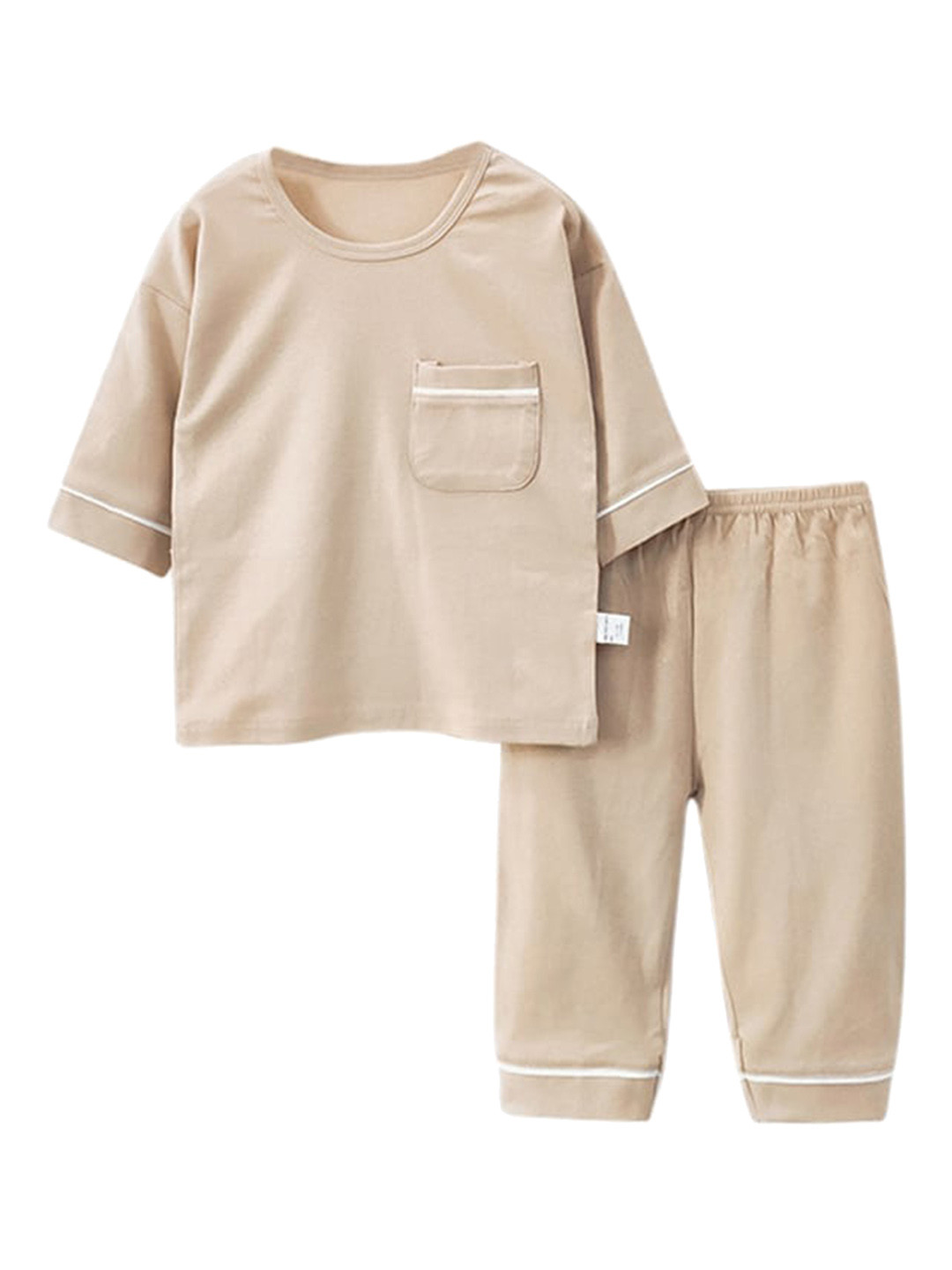 StyleCast Kids Boys Beige Cotton T-Shirt & Trousers