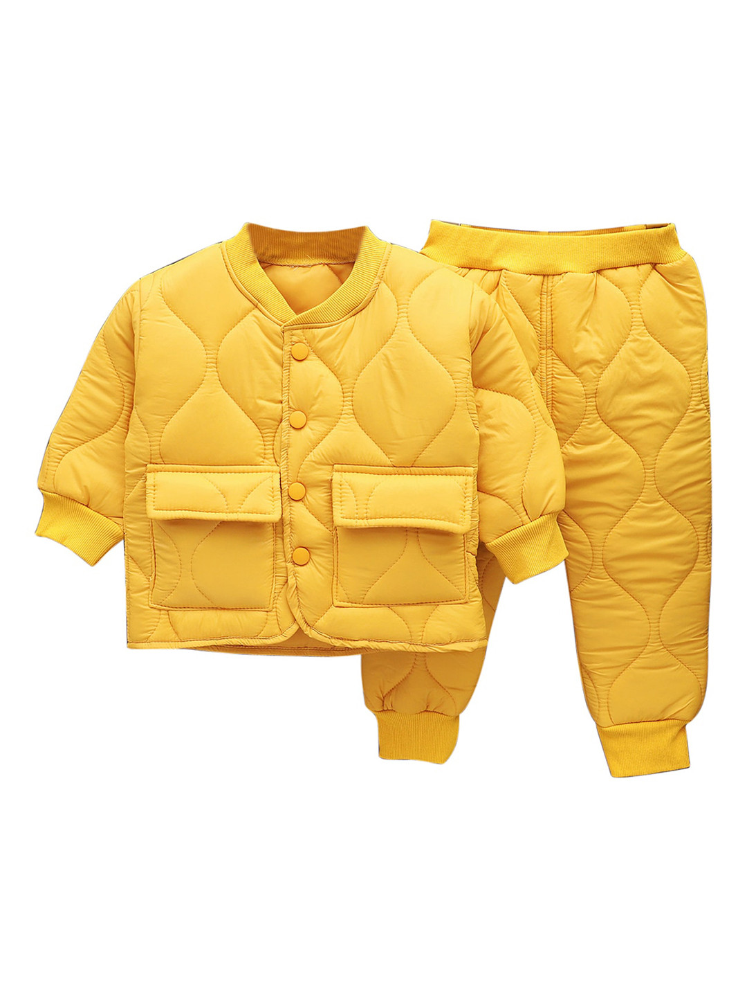 StyleCast Boys Yellow Stand Collar Cotton Puffer Jacket