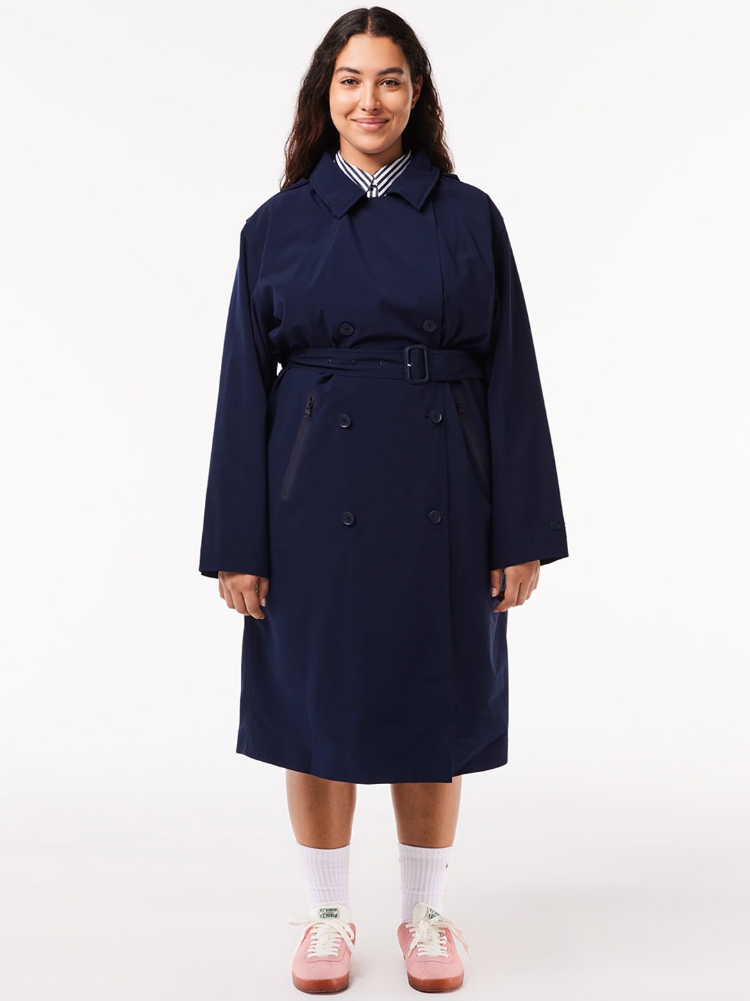 Lacoste Women's Trench Coat (Navy Blue)