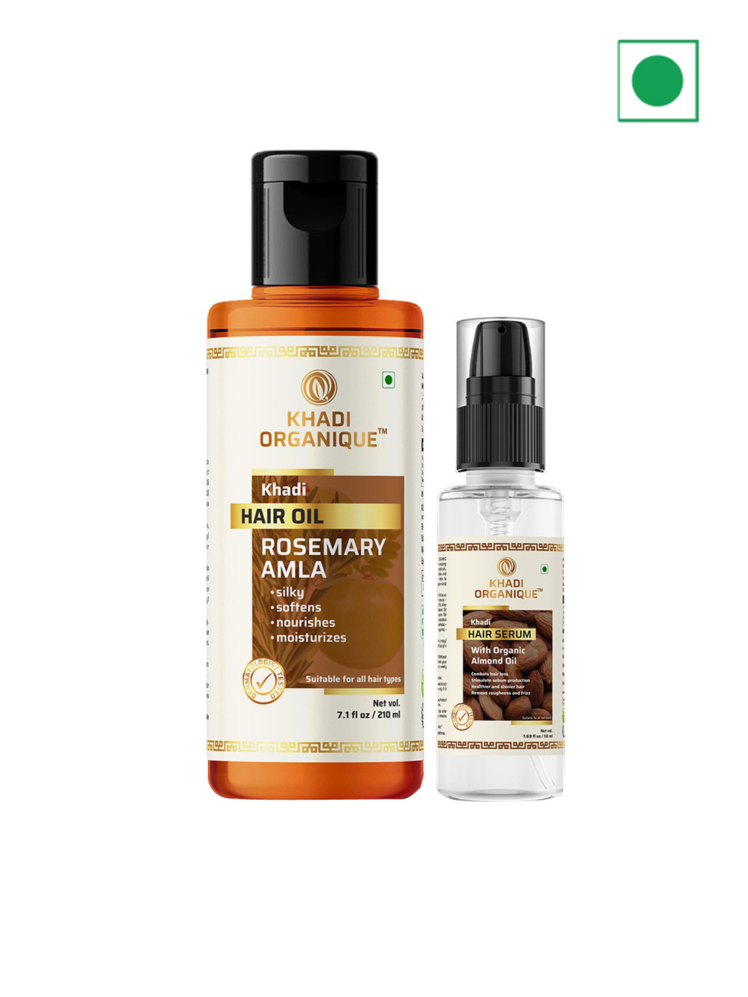 Khadi Organique Rosemary Amla Hair Oil & Hair Serum - 50ml Combo
