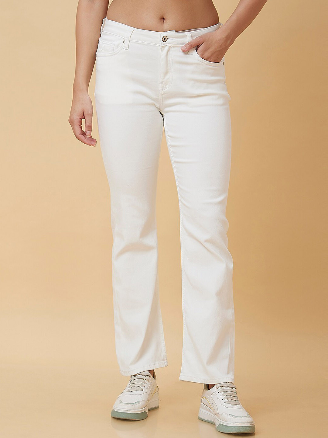 Being Human Women Bootcut Clean Look Stretchable Light Fade Jeans