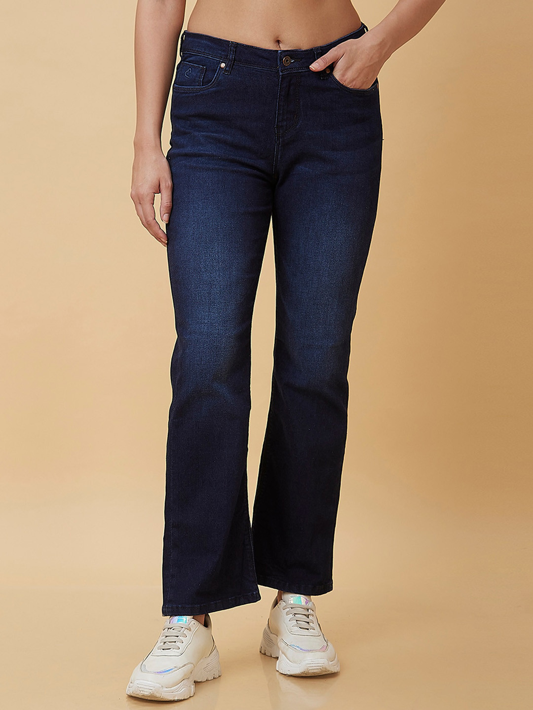 Being Human Women Bootcut Clean Look Stretchable Light Fade Jeans