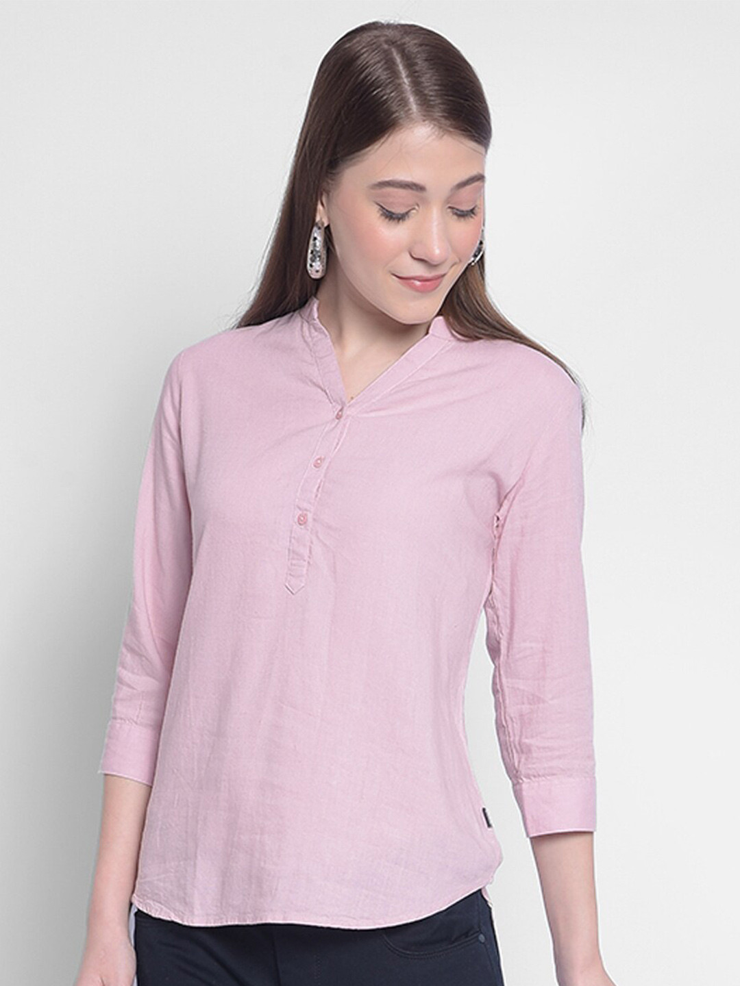 Crimsoune Club Mandarin Collar Shirt Style Top