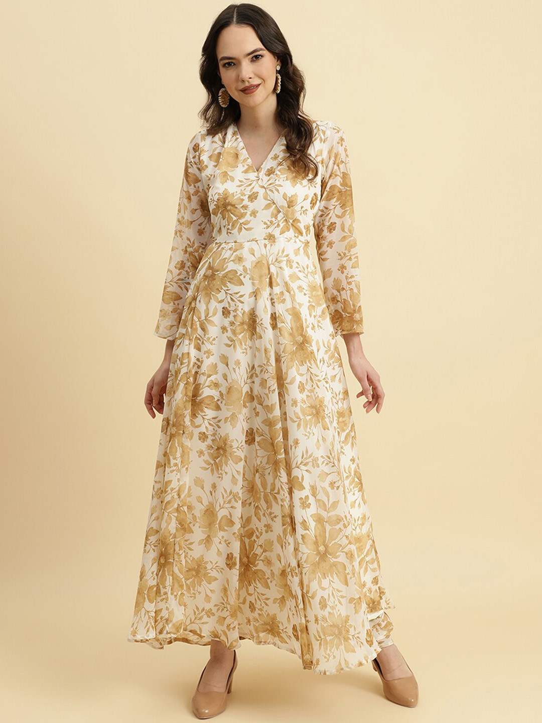 KALINI Floral Printed Georgette Shantoon Anarkali Kurta