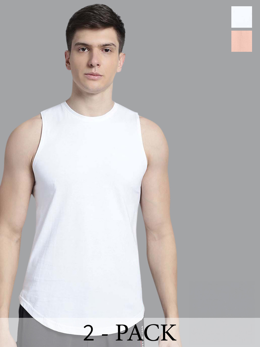 FBAR Set of 2 Pure Cotton Round Neck Innerwear Vests