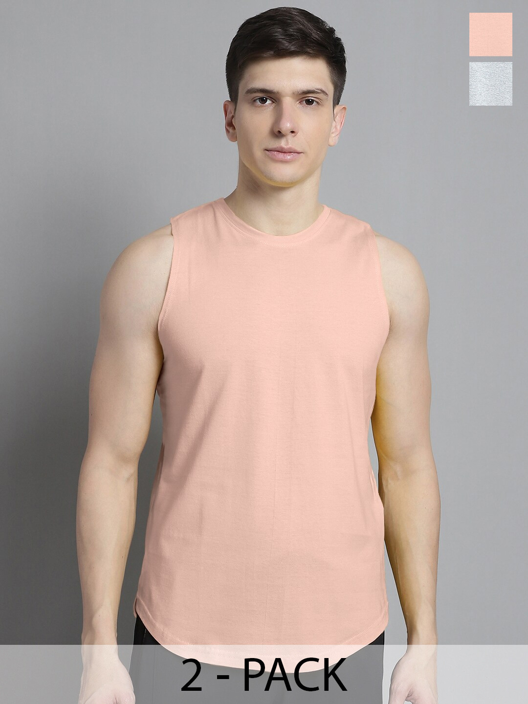 FBAR Men Pack Of 2 Sleeveless Pure Cotton Gym Vests FB-AE-04-32-S