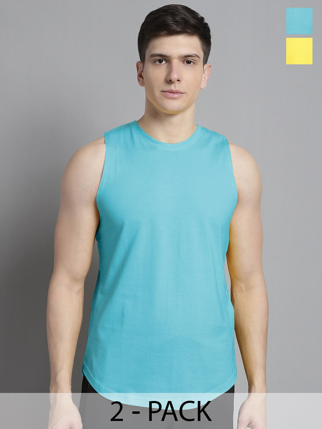 FBAR Pack Of 2 Pure Cotton Gym Innerwear Vests FB-AE-06-20-S