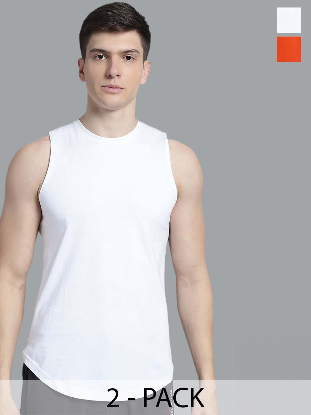 FBAR Pack Of 2 Pure Cotton Gym Innerwear Vests FB-AE-02-08-S