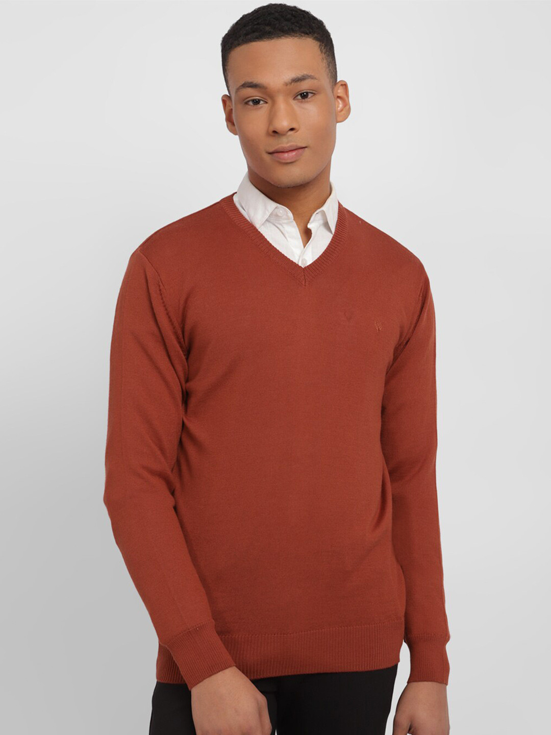 Allen Solly V-Neck Long Sleeves Acrylic Pullover