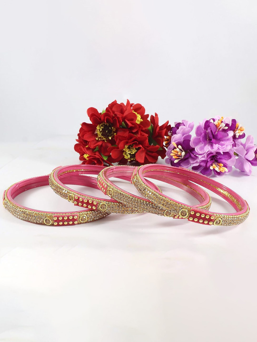 NMII Set Of 4 CZ-Studded Bangles