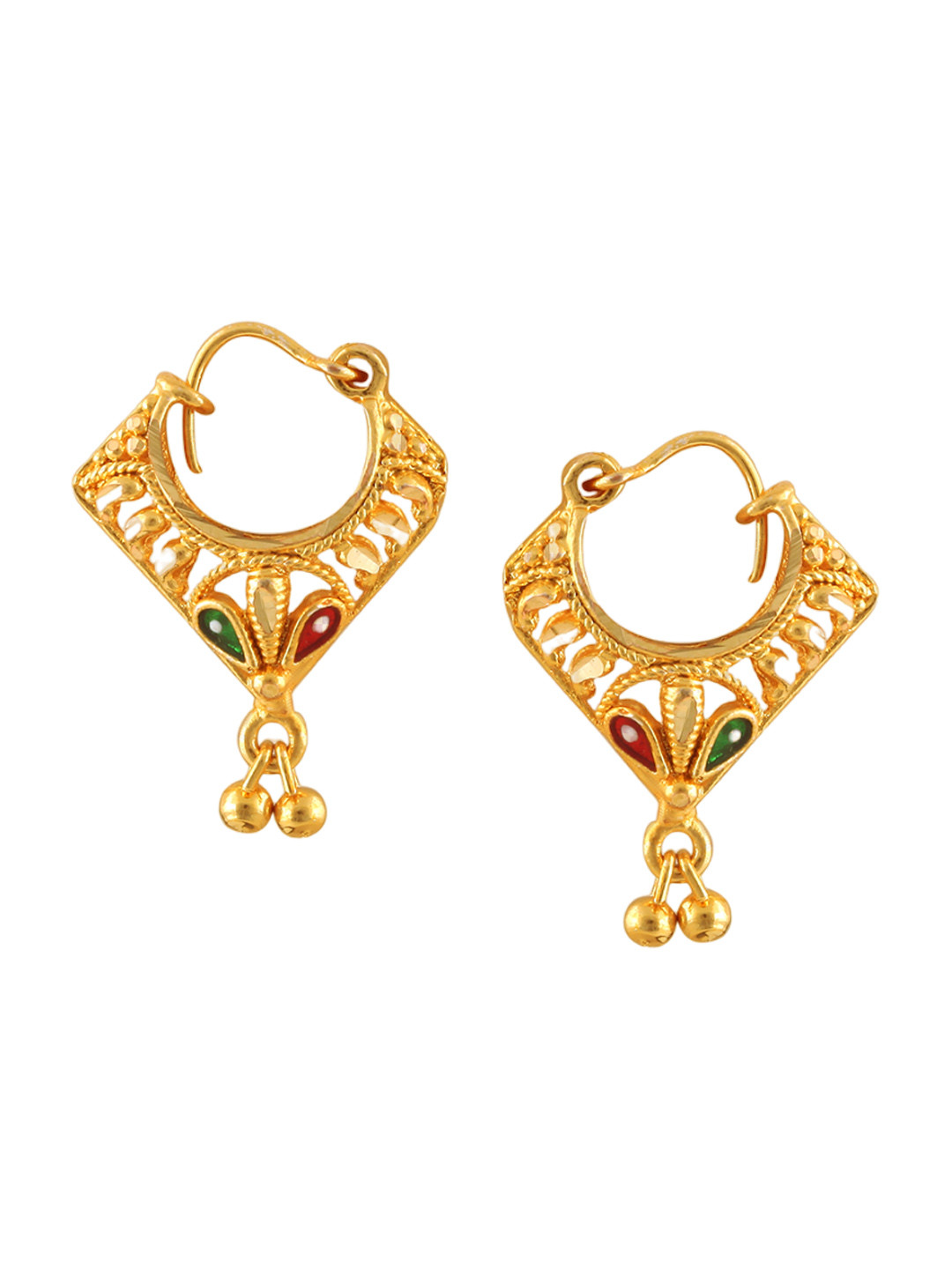 Vighnaharta Set Of 4 Gold Plated Hoop Earings